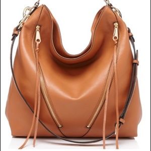 Rebecca Minkoff Brown Leather Moto Hobo Bag